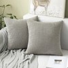 MIULEE Set of 2 Decorative Corduroy Grey Cushion Covers 18x18