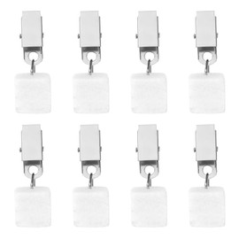 sourcing map 8Pcs Tablecloth Weights, Marble Tablecloth Pendant with Metal Clip Cube Shape Tablecloth Pendant Table Cover Weights Stone for Outdoor Picnic Family Dinner Party, White