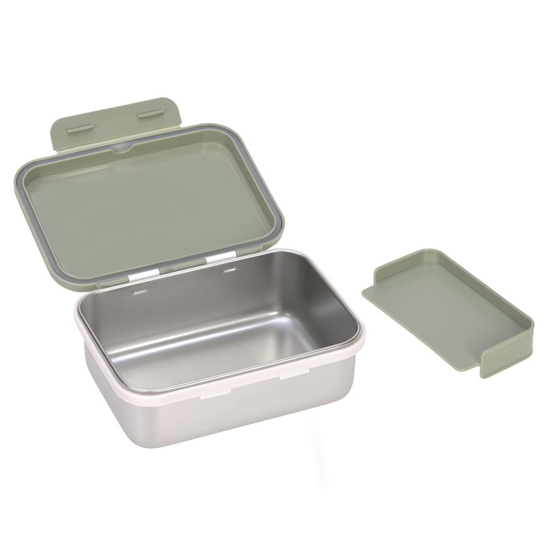 LÄSSIG Children’s Lunch Box, Stainless Steel Breakfast Box, Sustainable, for