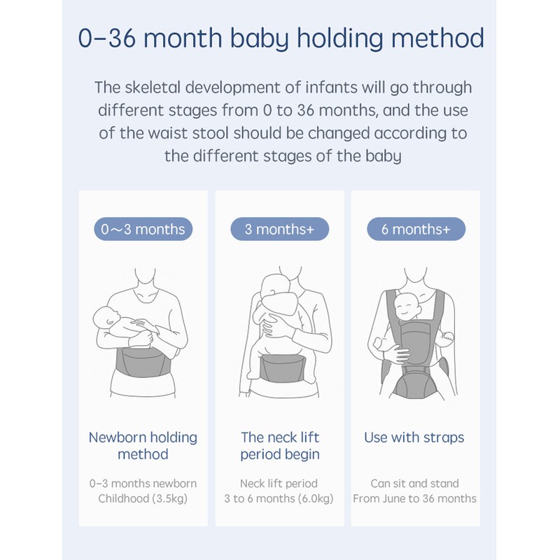 Baby Hip Seat Carrier Adjust Strap Storage Pockets Multifunction Baby