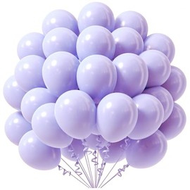KOBOKO Pastel Balloons Purple Birthday Decoration, Pack of 100 10 Inch Balloons, Purple Pastel Colours, Purple Balloons Birthday, Light Purple Balloons Garland for Girls Women Baby Shower Wedding