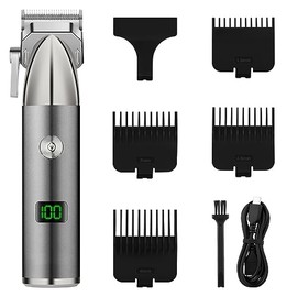 Hair Clippers for Men, T9 USB Hair Clipper Professional Electric Hair Trimmer Barber Shaver Trimmer Beard 0mm Hair Cutting Machine For Men (Color : Gray)