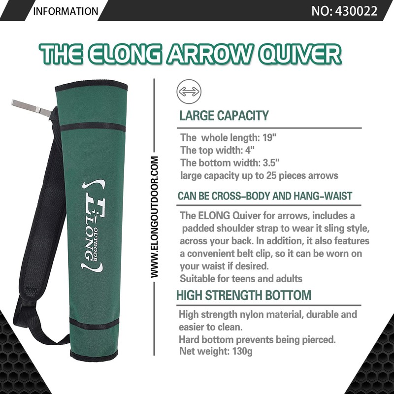 Elong Archery Quiver Back Arrow Quiver Holder Adjustable Compound Recurve