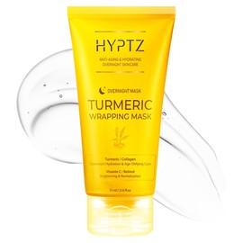 Turmeric Overnight Wrapping Mask, Turmeric and Collagen Peel-Off Facial Mask, Hydrating & Firming Sleeping Mask for Radiant, Elastic Skin, Deep Moisture & Wrinkle Care for Men and Women