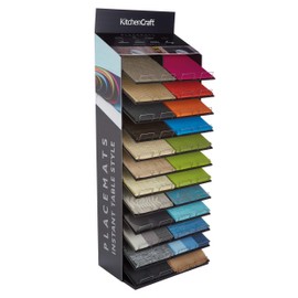 KitchenCraft Woven Vinyl Placemat, 30 x 45 cm (12" x 17.5") - Grey Mix