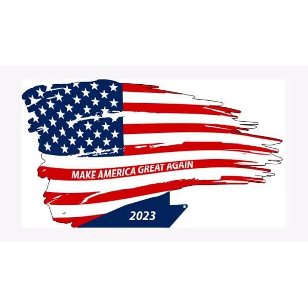 Handmade Make America Great Again Cut Out Metal American Flag