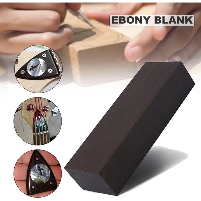 Ebony Wood Blank 12 x 4 x 2.5 cm Black