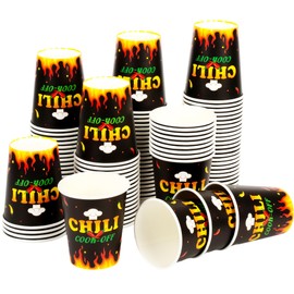 Purhapfre 100Pcs Chili Cook Off Decorations Chili Cook Off Cups 9 oz Chili Bowls Disposable Chili Tasting Cups Sample Cup for Tasting Chili Cook Off Supplies Tasting Bowls Cup