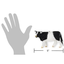 The Bridge Collection Set of 2 Faux Fur Cow Ornaments, 5" - Standing and Laying Black & White Dairy Cows - Cute Farm Animal Ornaments for Farmhouse Christmas Decor