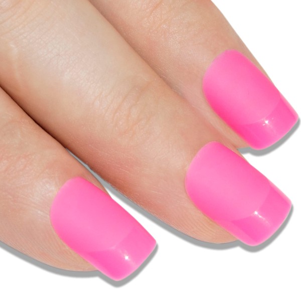 Bling Art False Nails French Manicure Matte Pink Medium Tips UK