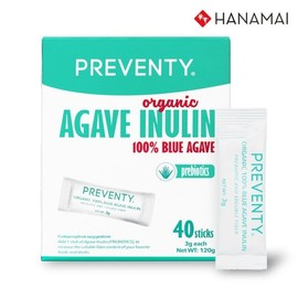 Preventi [프리벤티] 아가베 이눌린 100% 유기농 프리바이오틱스(40포)_순수 멕시코산 자연유래 유산균 / 비건인증 [Prevanti] 100% Organic Agave Inulin Prebiotics (40 Packs) _ Pure Mexico-sourced Natural Probiotics / Vegan Certified