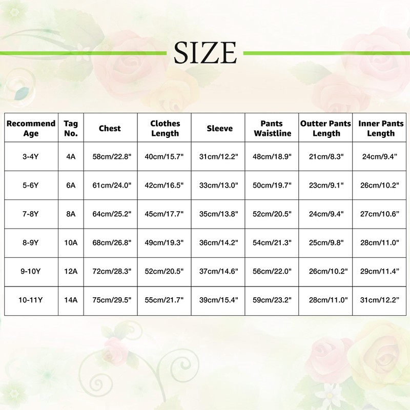 TFJH E Girls Swimsuits 2PCS Long Sleeve Rash Guard Sets