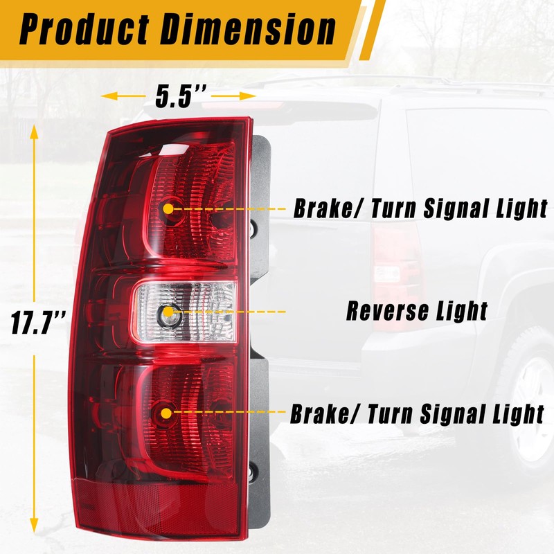 Boine Right Passenger Side Tail Light Compatible With 2007-2014 Chevy