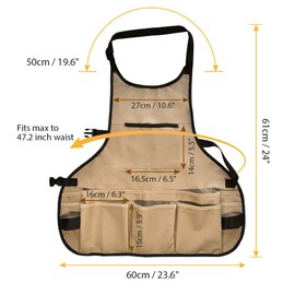 BOJECHER Garden Apron for Men Women with 14 Pockets, Gardening Tool Work Aprons