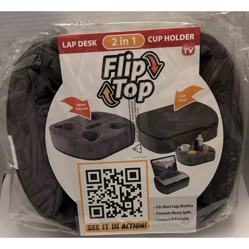 Intercell Flip Top Cup Holder & Lap Desk Holds Computer,