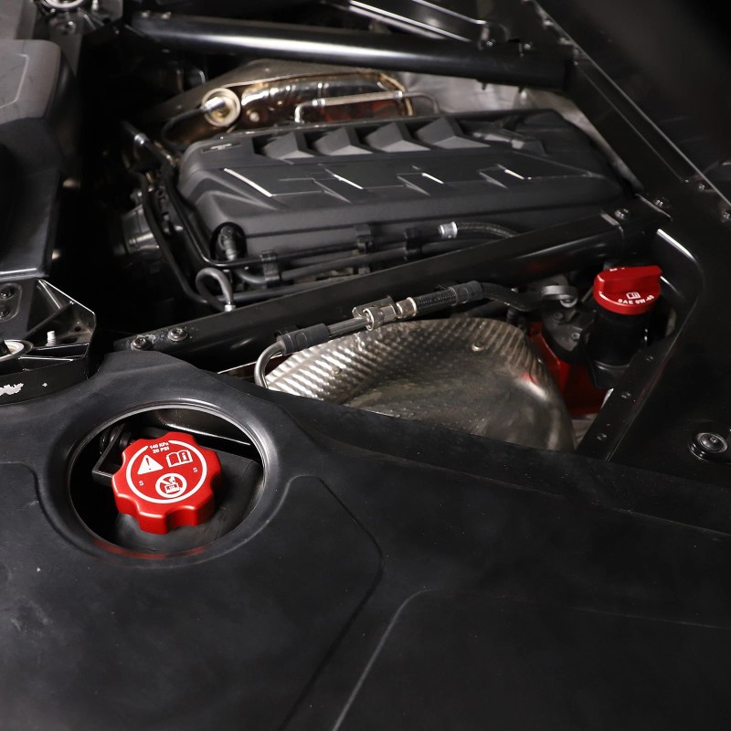 Unbranded 4PCS Red Alloy Engine Oil Cap Radiator Water Tank