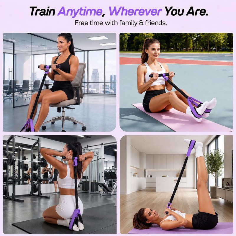 Upgraded Pedal Resistance Band with Handles – 75LB Multifunction Pilates
