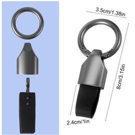 Mabor 2Pcs Leather Keychain for Car Keys, Zinc Alloy Key Fob Holder with Keyrings, Multifunctional Key Chain Clip for Men & Women