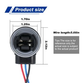 UHANBUT 3157 Car Wire Harness Pigtail Socket, Waterproof Universal LED and Standard Brake Light Female Adapter, Vehicle Bulb Socket Replacement for Turn Signal/Tail/Daytime Running Light (4PCS)