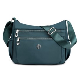 FORRICA Casual Umhängetasche Damen Große Crossbody Handtasche Frauen Leichte Nylon Schultertasche Multi Taschen Grün