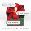 Luminara Flameless Candle Green Gift Box with Glitter Red Ribbon