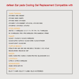 M50X Thicker Cooling Gel Ear Pads Replacement Ear Cushion Compatible with ATH M50X M40X / M50XBT / HyperX Cloud & Cloud 2 / SteelSeries Arctis 3/7 / 9X & Pro/Sony MDR 7506 / Stealth 600 Headset
