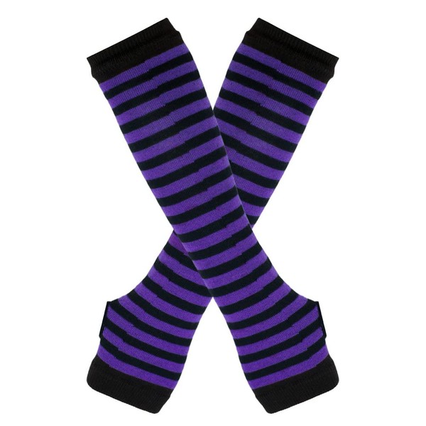 Women's Knitted Fingerless Gloves with Thumb Hole, Long Elbow Length