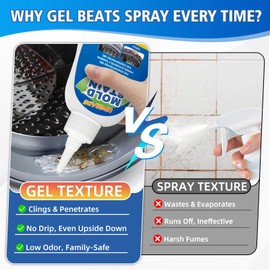Mold Stain Cleaner Gel, 8 Fl Oz Household Washing Machine Cleaner for Front Loader Seal, Heavy Duty Stain Cleaner for Refrigerator Strips, Home Kitchen Sinks Tiles Grout Sealant, Bathroom Cleaning