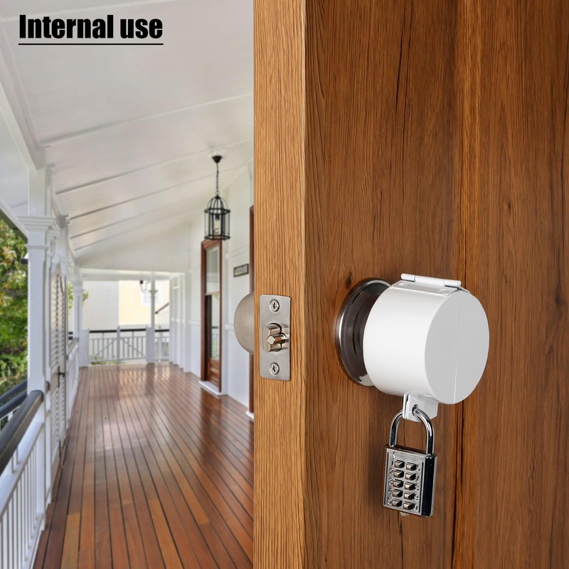 TEMEILI Door Handle Lock, Round Door Knob Cover, Prevent Turning