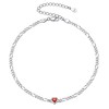 ChicSilver Heart Anklet for Women 925 Silver Figaro Chain Anklet,