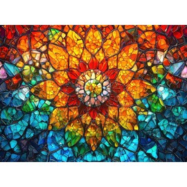 Diamond Art Kits for Adults Beginner, Stained Glass DIY Modern Diamond Painting Kits 5D Diamond Dots Gem Art Crafts with Tools Round Full Drill Funny Crafts for Home Wall Decor&Gift 12x16inch