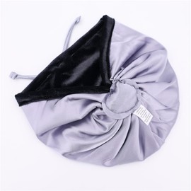 Sugarmelon Cute Silk Satin Lined Turban Hat for Newborn Baby Girls Boys Hair Care Bonnet Infant Toddler Headwraps Beanie Caps (6M,Velvet Black)