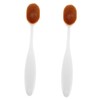 FOMIYES 2pcs Flat Top Foundation Brush Set Ergonomic Makeup Tool