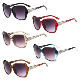 SAIIURV 5-teilige übergroße polarisierte Damen-Sonnenbrille, UV-Schutz, 5 Farben