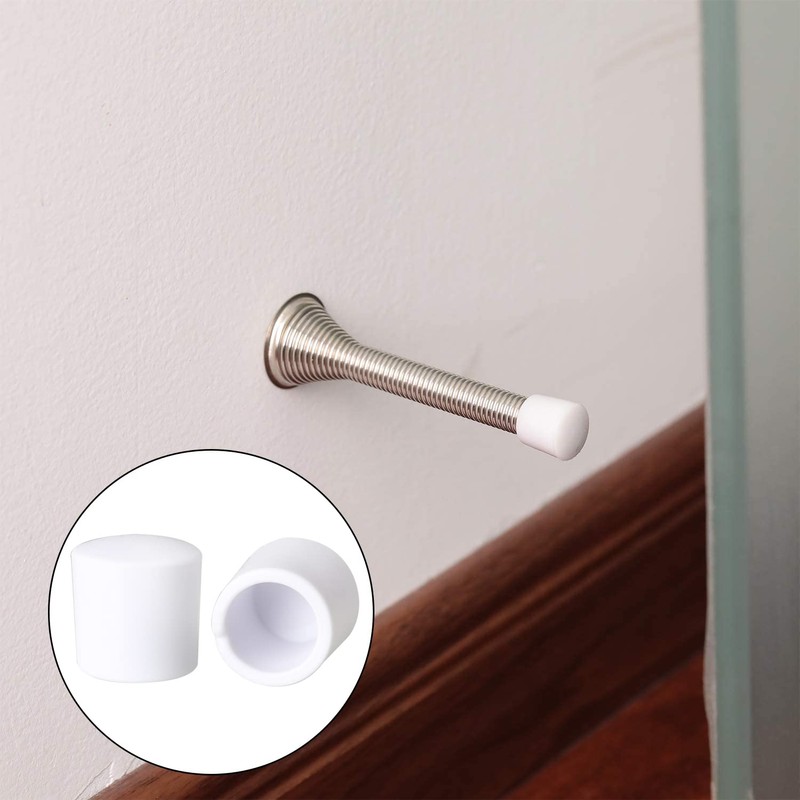 MEETOOT 10pcs Door Bumper Tips 0.4" White Door Stop Caps