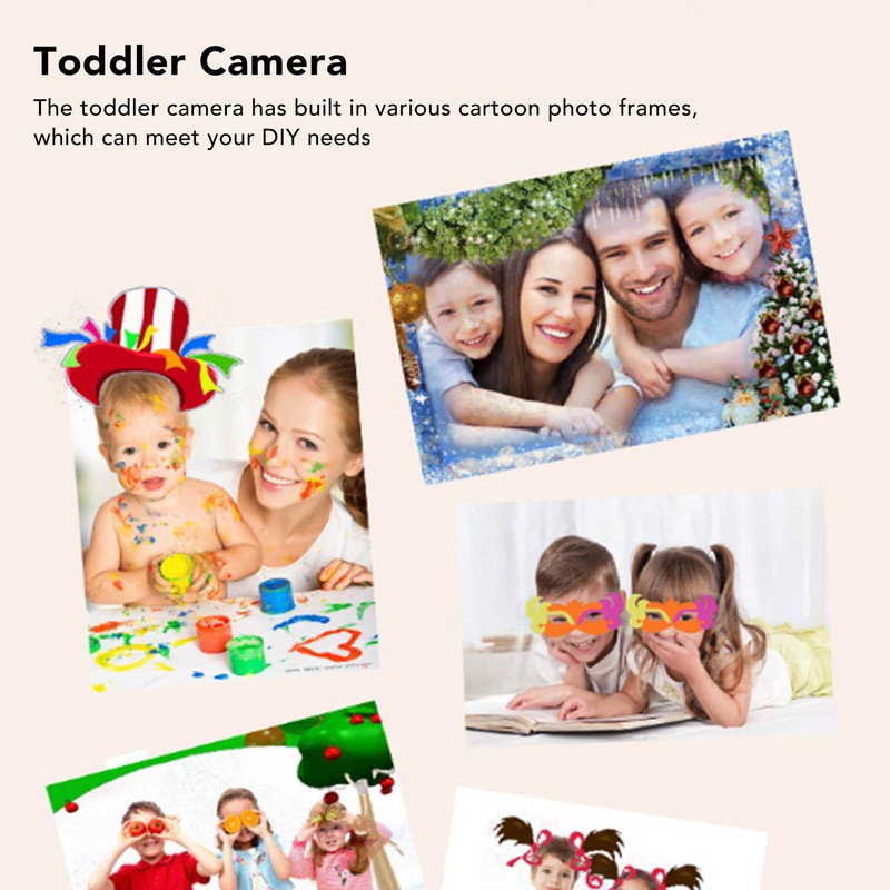Kids Camera 2.0in IPS Screen Blue Comfortable Grip Rounded Body