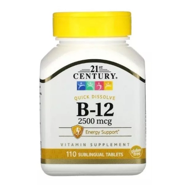 21st Century Vitamina B12 Sublingual 2500 Mcg 110tabs B 12 Disolucion Rap