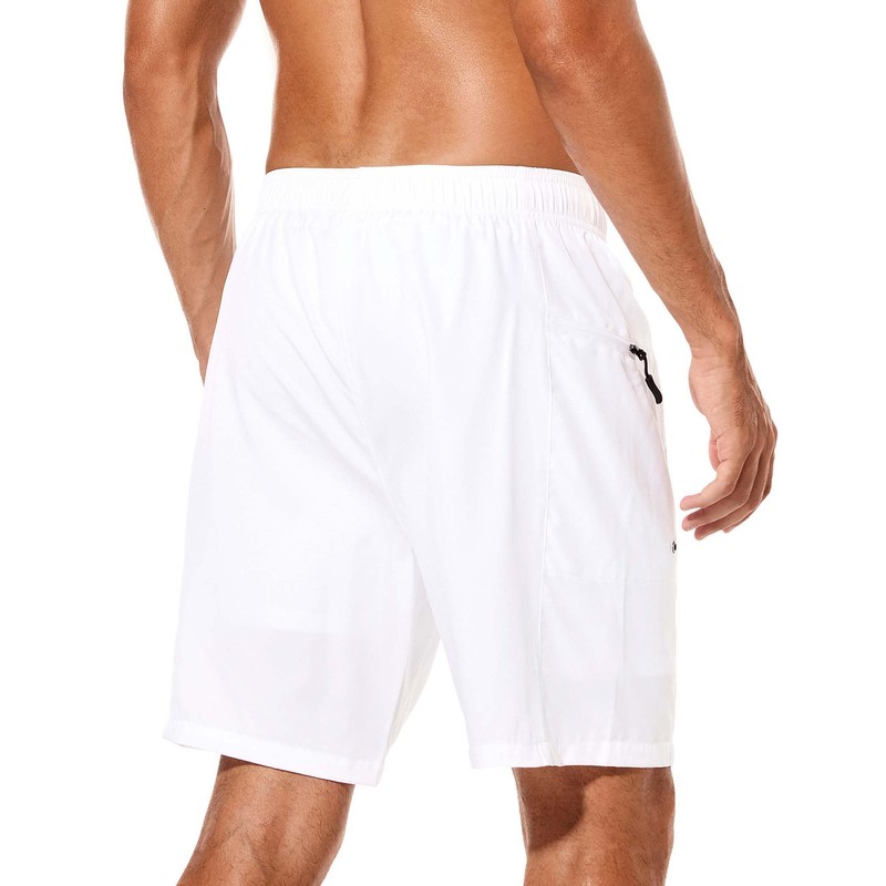 SILKWORLD Mens Swim Trunks with Compression Liner 7 Inch Quick