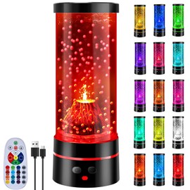 Volcano Sensory Night Light for Kids - 16 Color Changing Dimmable Table Lamp with Calming Eruption Motion, Mood Light for Aldults Home Office Desk Decor & Relaxing, Unique Birthday Christmas Gifts