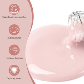 CHERIMOYA Gel UV LED de Refuerzo Nude Translúcido 15ml Reinforcement Builder Overlay Strengthener Gel Polish Soak Off, Fortalecedor Uñas Naturales Déb