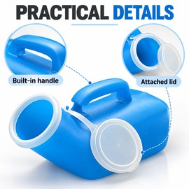 Male External Urine Collector Bottle with Lid for Personal Bathroom and Bedside Use