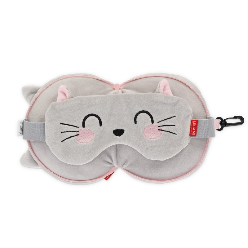 Legami - Travel Pillow with Night Mask, KittyZip Closure, Space