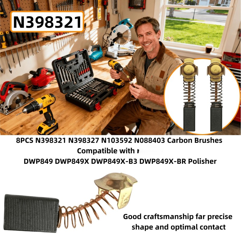 8PCS N398321 N398327 N103592 N088403 Carbon Brushes Compatible with Dewalt