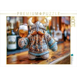 CALVENDO Puzzle Viking Einherjer with a Glass of Beer. Crocheted. | 1000 Pieces Size 25" x 19"