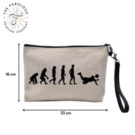 Tasche aus Leinen – Kollektion Parodie Evolution des Mannes Leidenschaft Sport Freizeit Musikinstrument Musik – Kosmetiktasche aus Leinen in Leinenoptik – Kulturbeutel – Geldbörse, Volleyball, 23.5 x