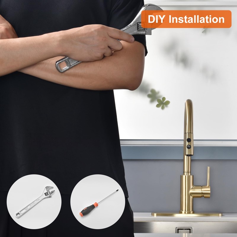 RULIA Kitchen Faucet, Kitchen Sink Faucet, Sink Faucet, Pull-Down Kitchen
