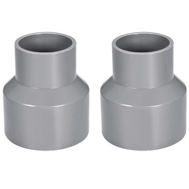 TOP-VIGOR 2Pcs PVC DWV Reducing Coupling, 50mm x 75mm Socket Pipe Fitting Adapter Connector, Duct Reducer Pipe Fitting for Water Supplies Build, Gray