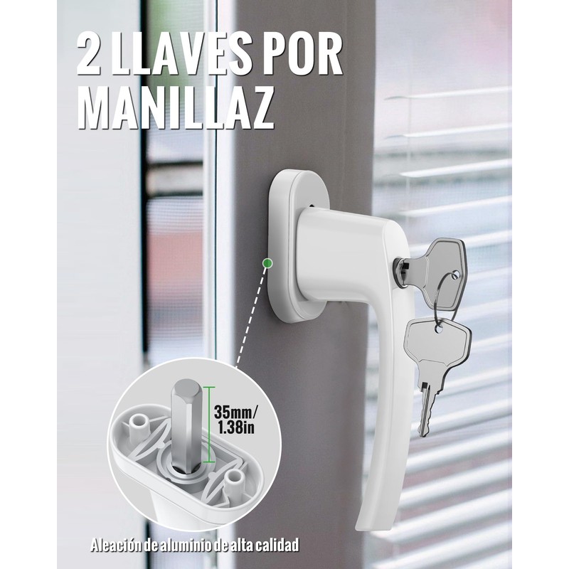HOMGEN 4pack Universal Window Handles for UPVC 360° Rotation Cuttable