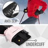 devembr Skihandschuhe mit Handgelenkschutz und Untermanschetten-Design, Snowboardhandschuhe Touchscreen, Rosa, S