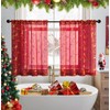 XTMYI Small Window Curtains for Kitchen Over Sink,Red Christmas Sheer